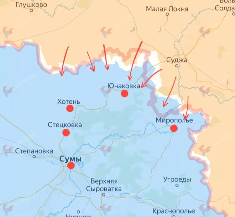 ВС РФ широким фронтом идут на Суммы. Курская область фактически освобождена