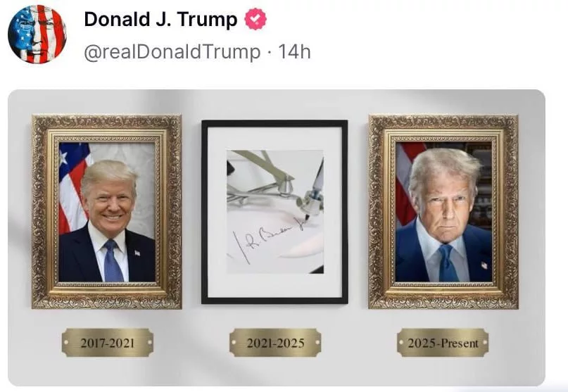 Трамп продолжает издеваться над Байденом, выкладывая мемы