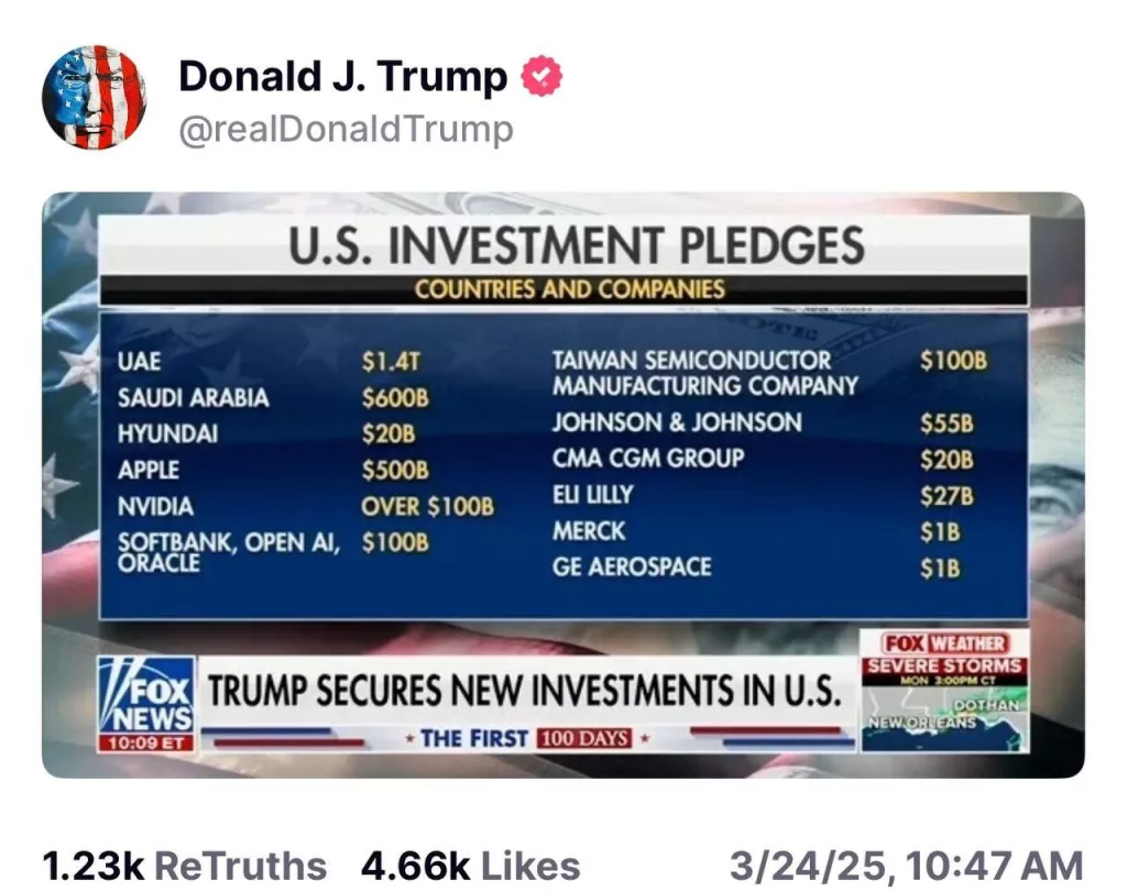 Много инвестиций обещают в США при Трампе. В экономику США вложатся или уже вложились