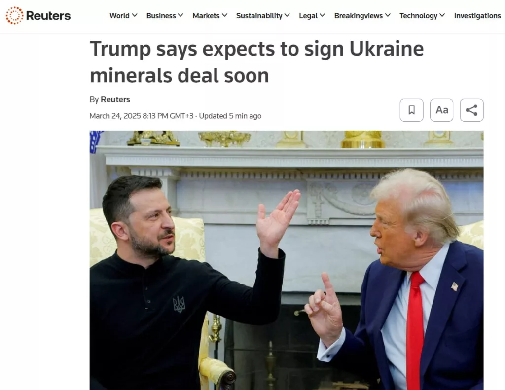 Трамп заявил о достижении договоренности по редкоземельным металлам с Украиной