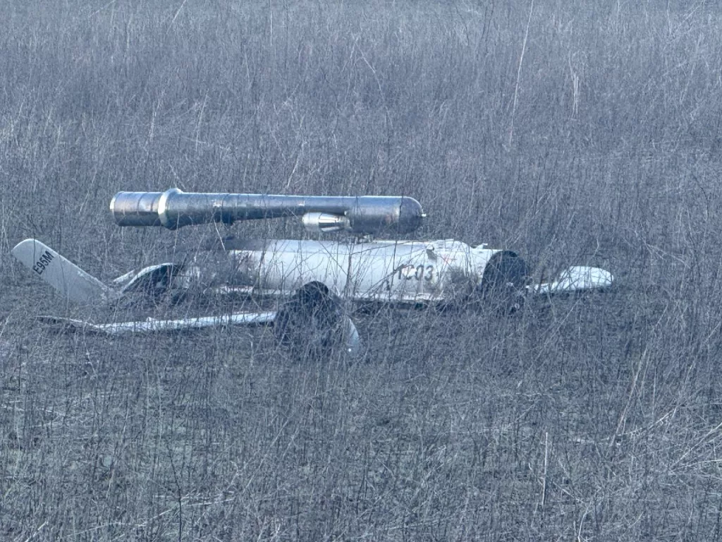 Российская воздушная мишень Е-95М, упавшая где-то на территории России