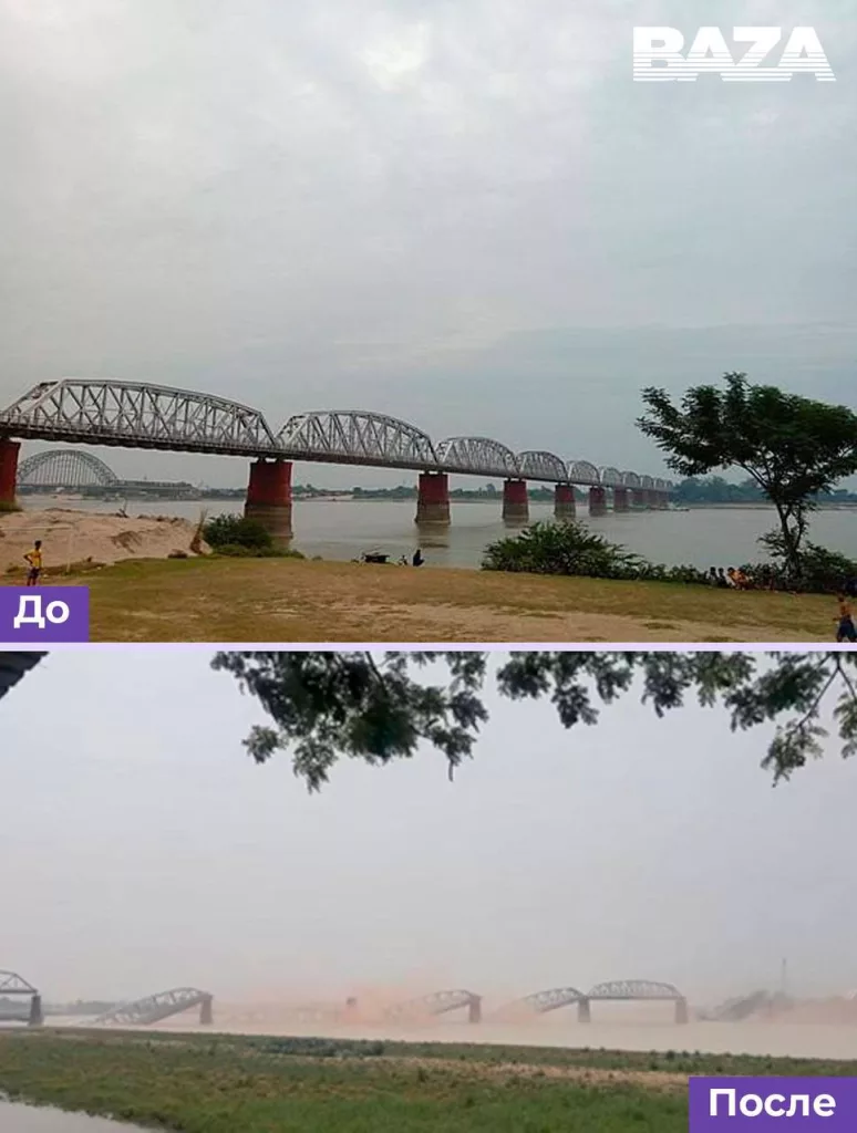 Знаменитая белая пагода Синбьюме в Мингуне разрушена после землетрясения в Мьянме. Также из-за толчков пострадали десятки самых популярных туристических мест