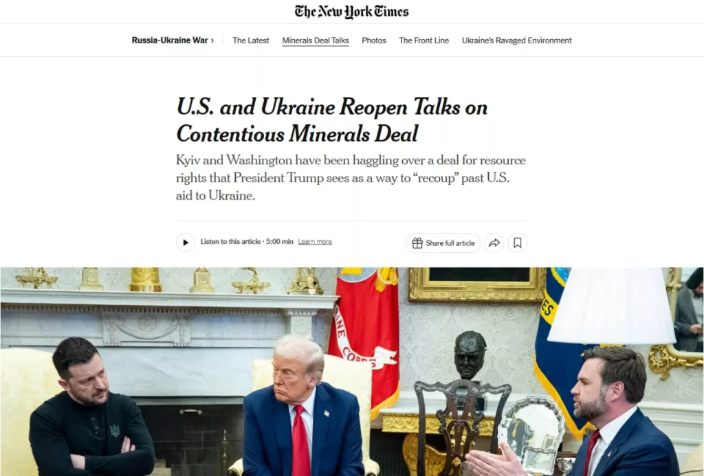 Киев и Вашингтон вернулись к ресурсной сделке: Украина просит гарантии, США не дают