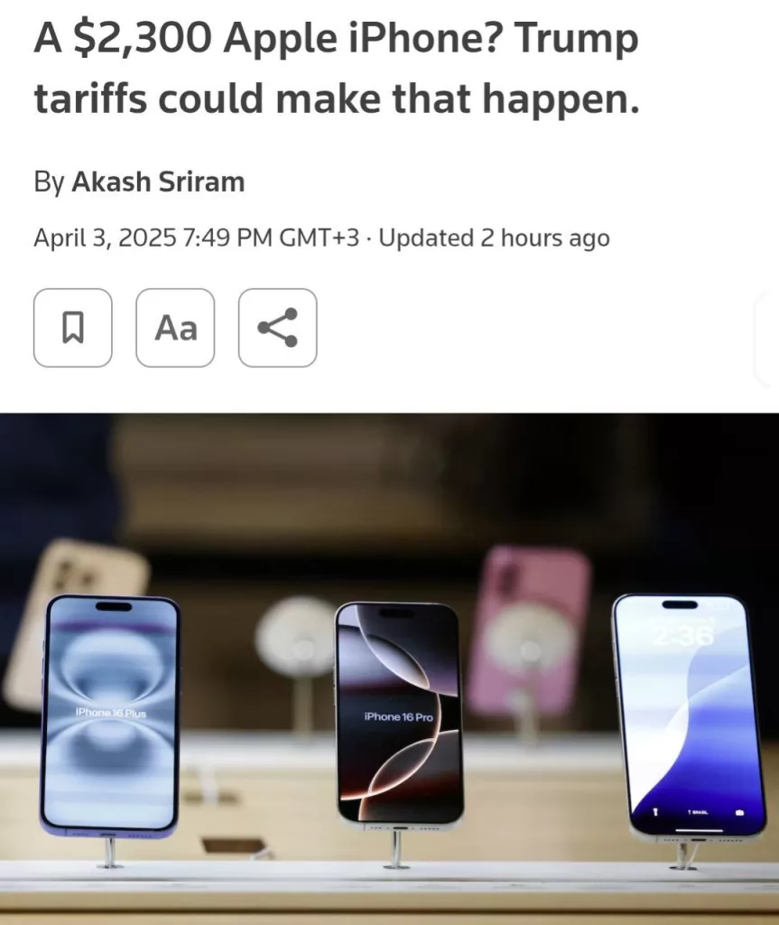 IPhone может подорожать в США на 30-40% из-за введения американских пошлин, пишет Reuters