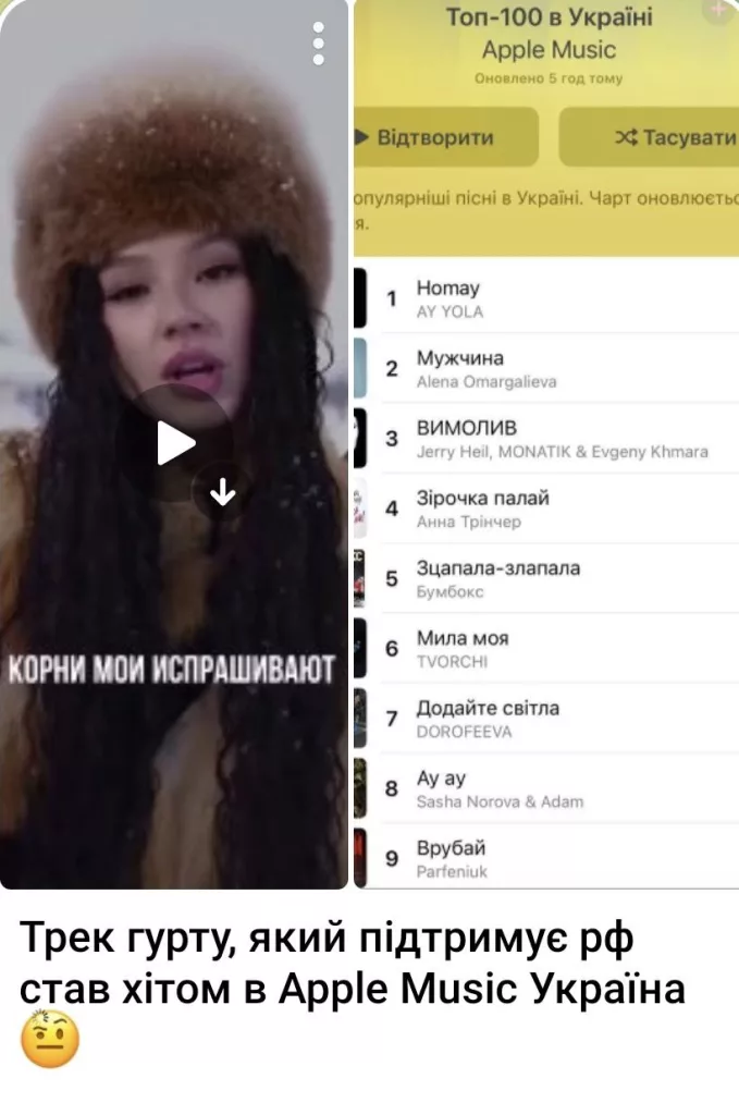 Башкирское культурное наступление в украинском Apple music