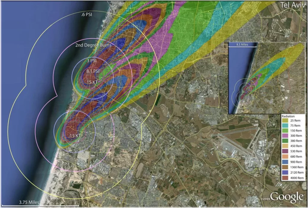 Очень популярным тезисом, в рамках обсуждения текущего кризиса вокруг Ирана, является утверждение будто Израиль можно было бы ликвидировать парой-тройкой ядерных бомб всего-лишь Хиросимской мощности