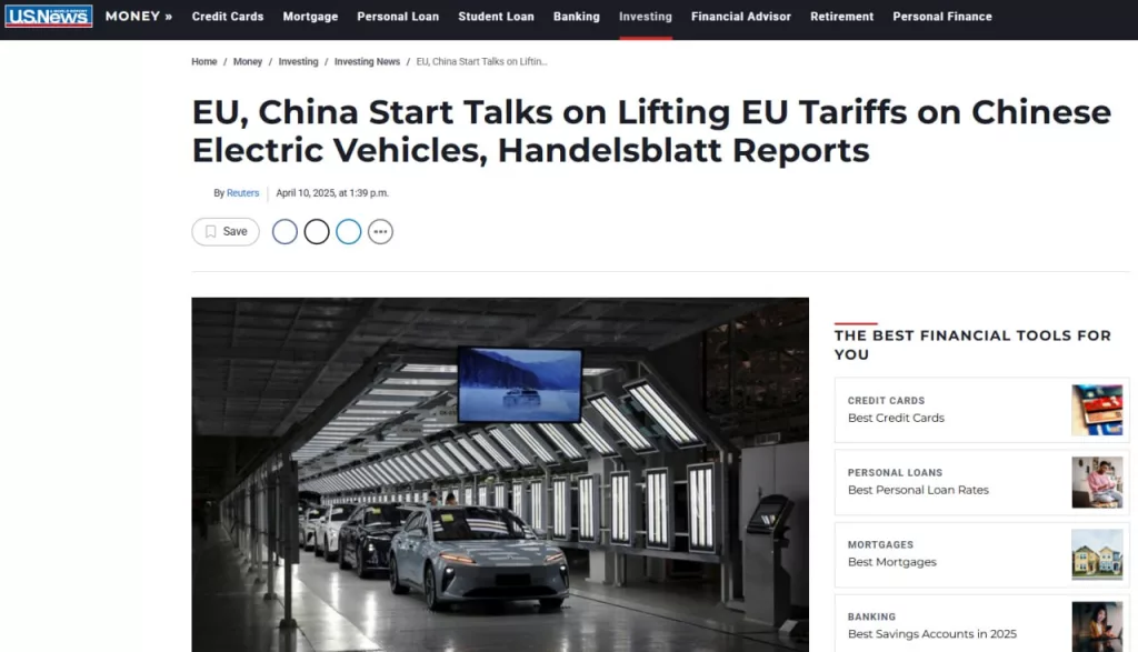 ЕС и Китай начали переговоры по отмене пошлин на электрокары