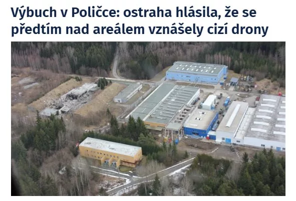 За неделю до взрыва над чешским оборонным заводом видели дроны — Idnes