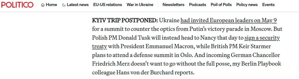Ключевые партнёры Зеленского подвели его: их приезд на 9 мая отменён