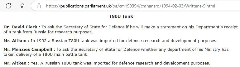 Наследие Холодной войны. Т-80У в Великобритании