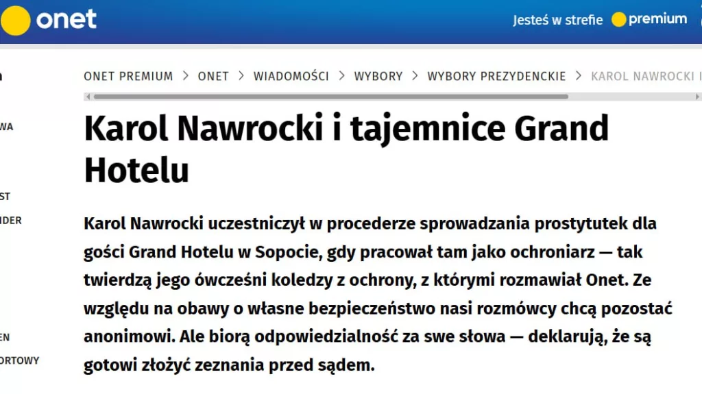 Кандидата в президенты Польши уличили в сутенёрстве