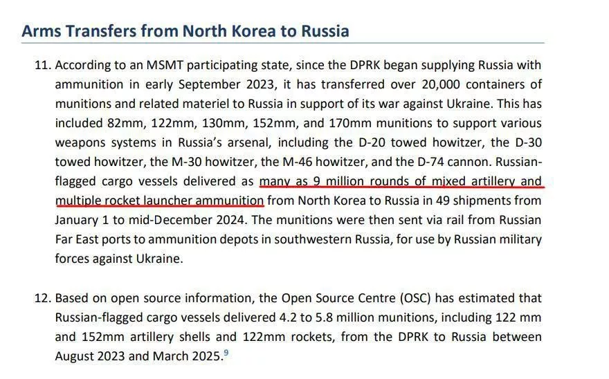 Заявляемые иностранными структурами объемы поставок в РФ боеприпасов из КНДР достигли новых, эпичных высот