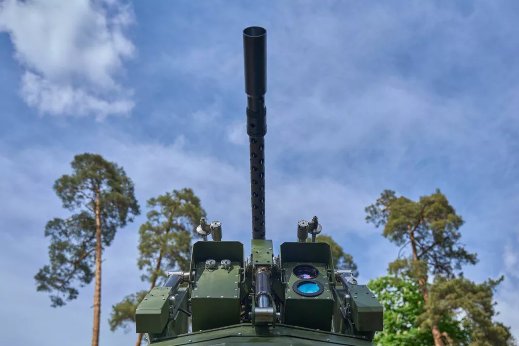 Украинская зенитная установка Sky Sentinel с пулемётом M2 Browning, разработанная для уничтожения дронов-камикадзе «Герань-2»