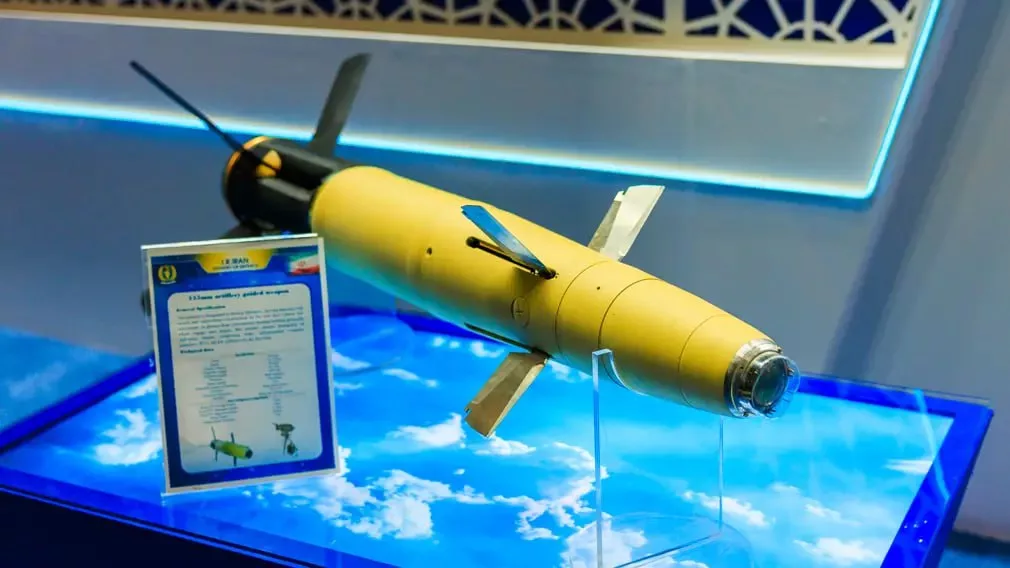 Иранский 155-мм высокоточный корректируемый артиллерийский боеприпас на выставке MILEX–2025 в Минске