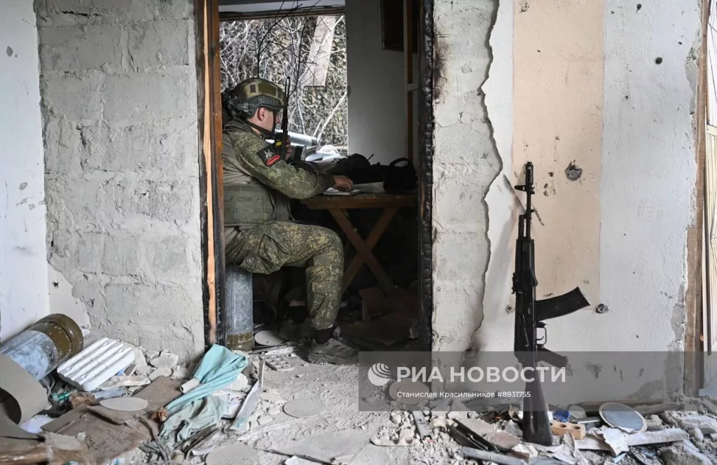 Боевая работа танка Т-80БВМ группировки войск «Центр» с закрытых огневых позиций на Покровском (Красноармейском) направлении