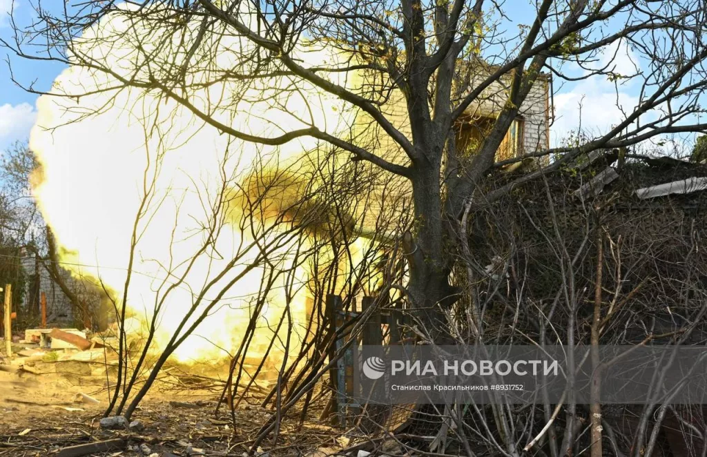 Боевая работа танка Т-80БВМ группировки войск «Центр» с закрытых огневых позиций на Покровском (Красноармейском) направлении