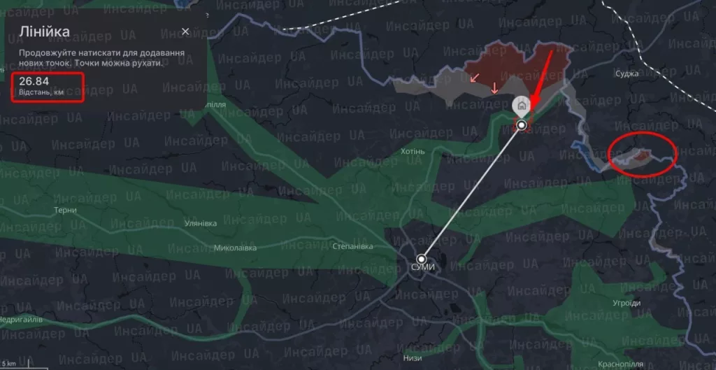 Украинский источник DeepState сообщает, что ВС РФ зашли ещё на одном участке Сумской области, в районе н.п. Александрия