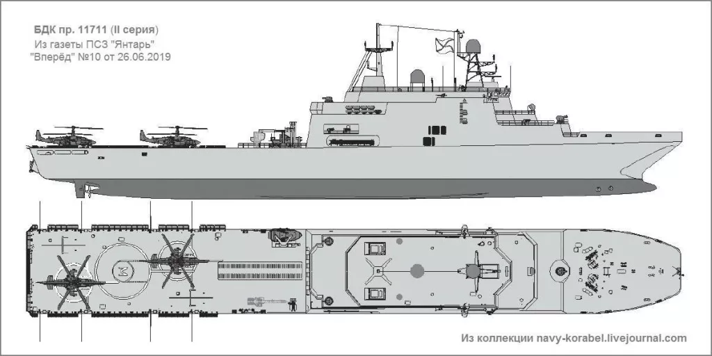 ОСК рапортует что первый из двух строящихся десантных кораблей (БДК) проекта 11711 с улучшенными характеристиками "Владимир Андреев" сегодня был спущен на воду