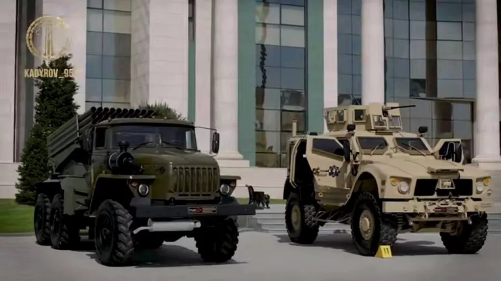 Трофейный американский бронеавтомобиль Oshkosh M-ATV на вооружении Российского университета спецназа имени В.В. Путина