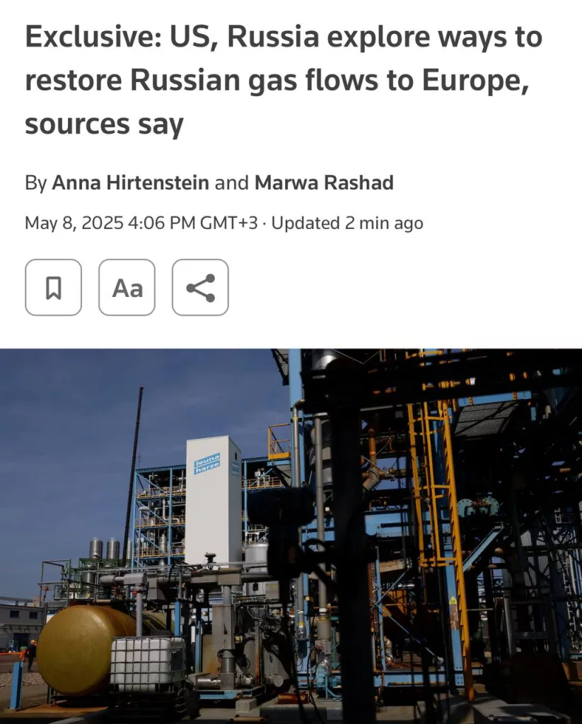 Россия и США договариваются о возобновлении поставок российского газа в Европу, — Reuters