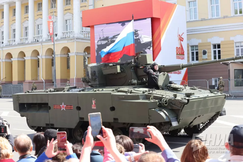 Зенитный артиллерийский комплекс 2С38 «Деривация-ПВО» на параде в Нижнем Новгороде