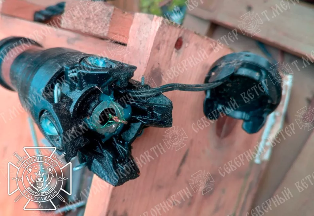 Противопехотная мина противника эрзац ПОМ-2 кустарного производства