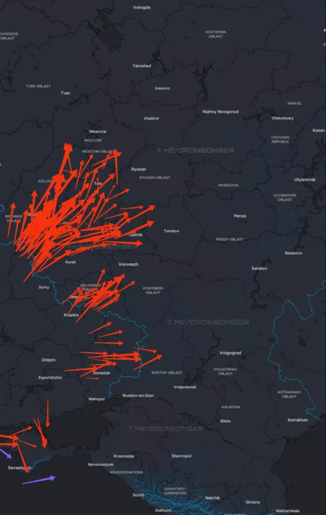 А так выглядела ночная атака Украины
