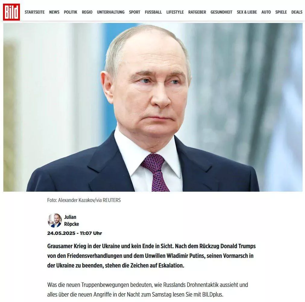 Россия попытается продвинуться в направлении Сум, Харькова и Днепра, прогнозируют военные эксперты, опрошенные Bild