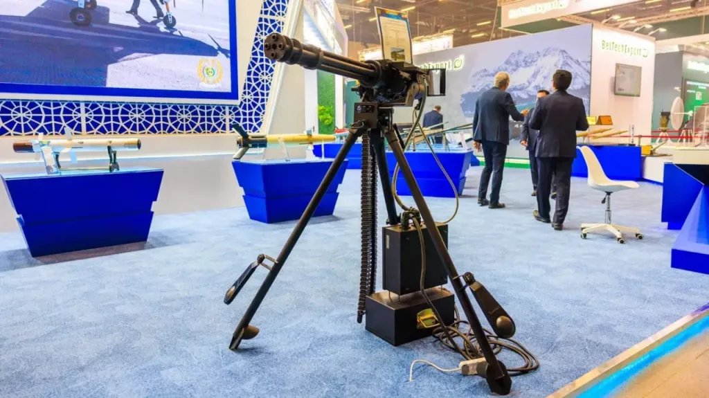 Иранский 12,7-мм четырехствольный пулемет системы Гатлинга, представленный на выставке вооружений MILEX-2025