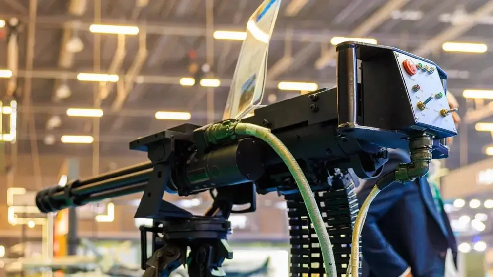 Иранский 12,7-мм четырехствольный пулемет системы Гатлинга, представленный на выставке вооружений MILEX-2025