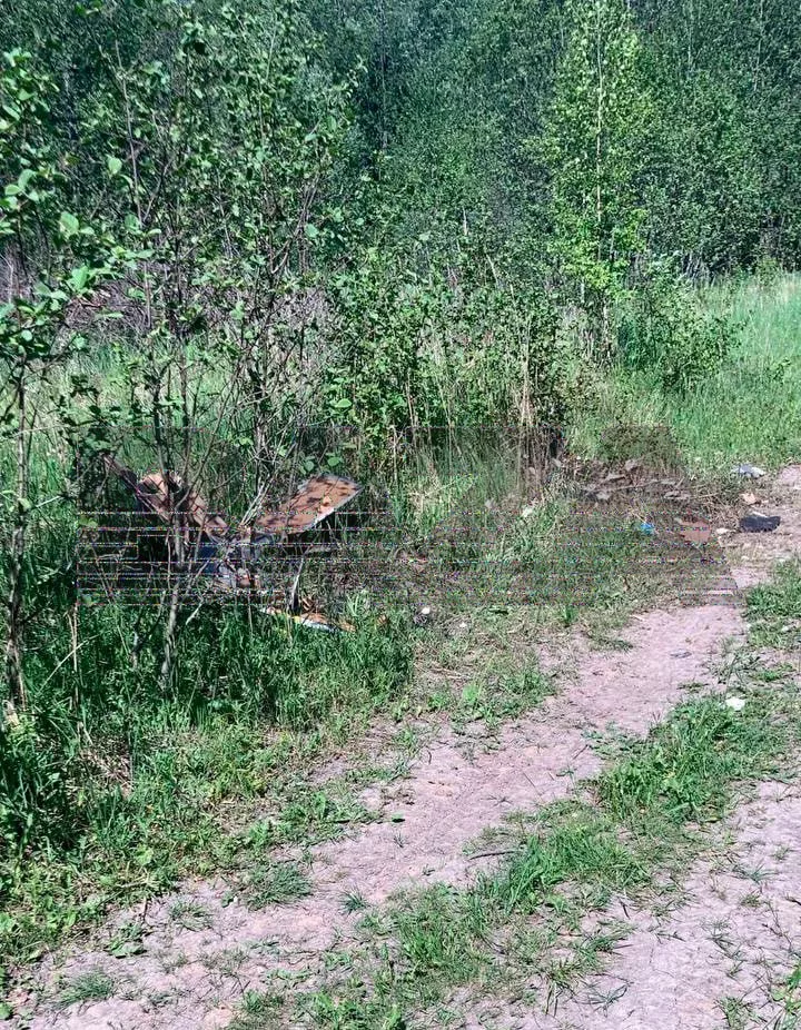 Обломки одного из сбитых БПЛА, летевших на Москву