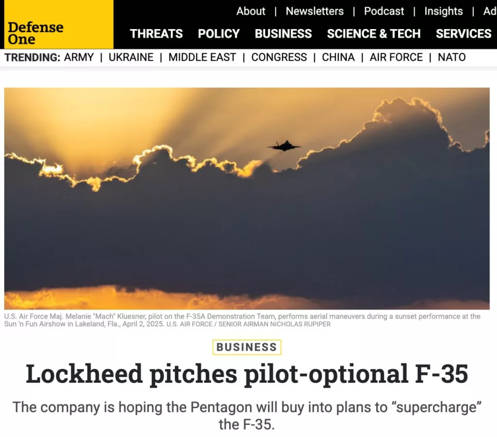 Американский истребитель F-35 станет беспилотником