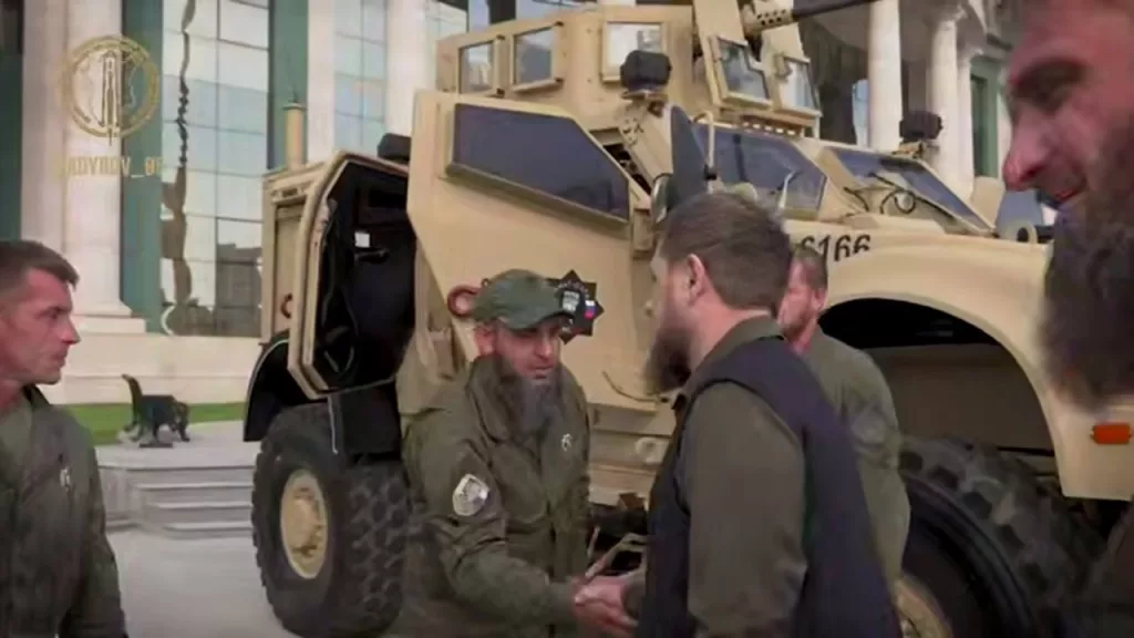 Трофейный американский бронеавтомобиль Oshkosh M-ATV на вооружении Российского университета спецназа имени В.В. Путина