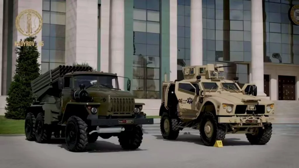 Трофейный американский бронеавтомобиль Oshkosh M-ATV на вооружении Российского университета спецназа имени В.В. Путина