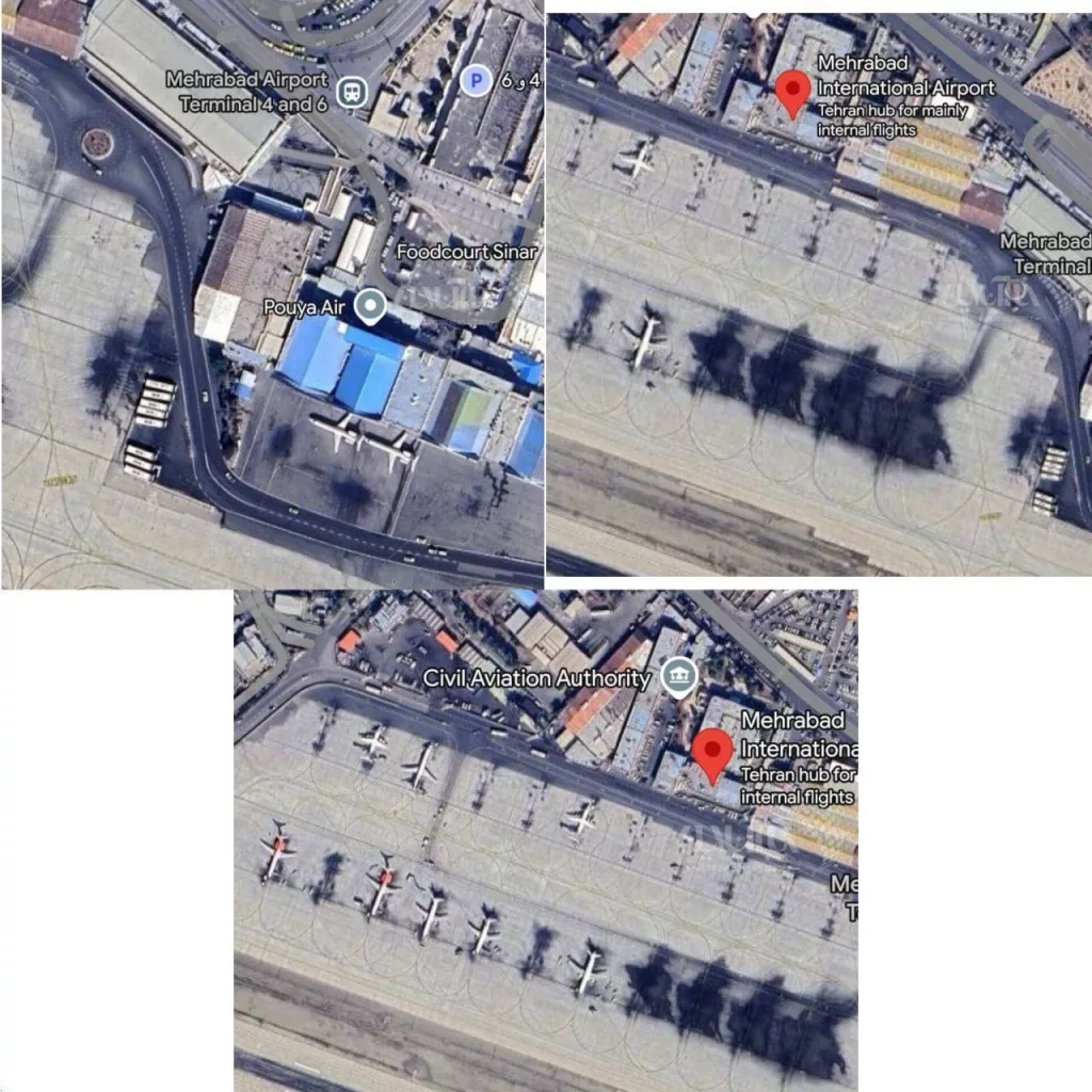 Новые спутниковые снимки международного аэропорта Мехрабад в Тегеране после вчерашних атак израильских ВВС