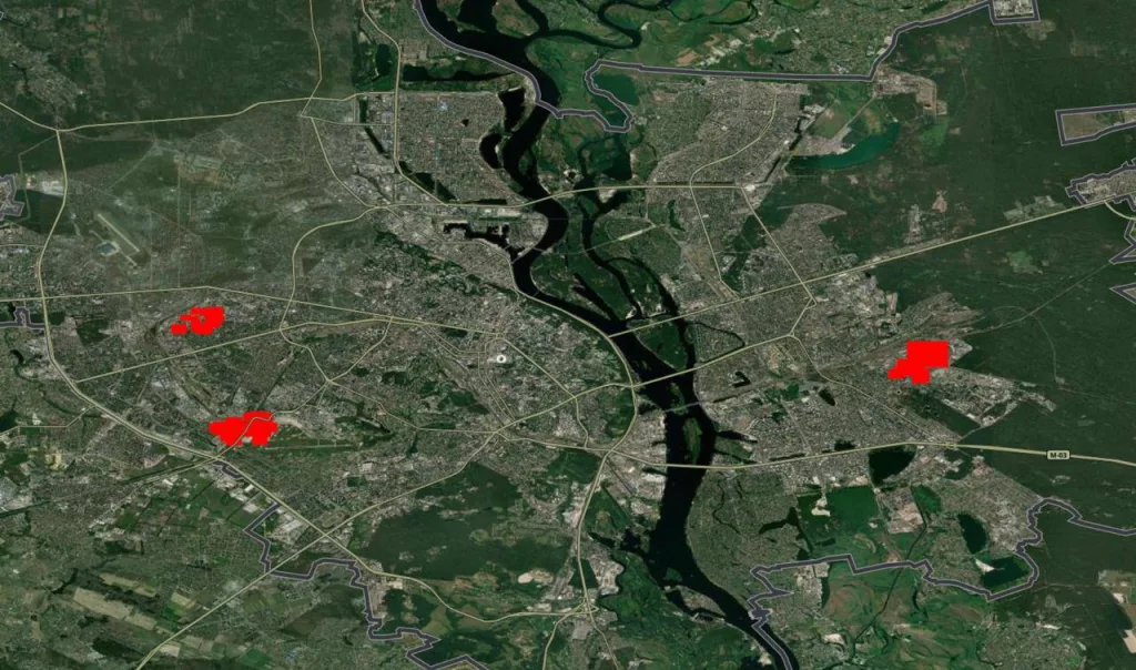 В Киеве сильные пожары зафиксированы на восточных и западных окраинах столицы