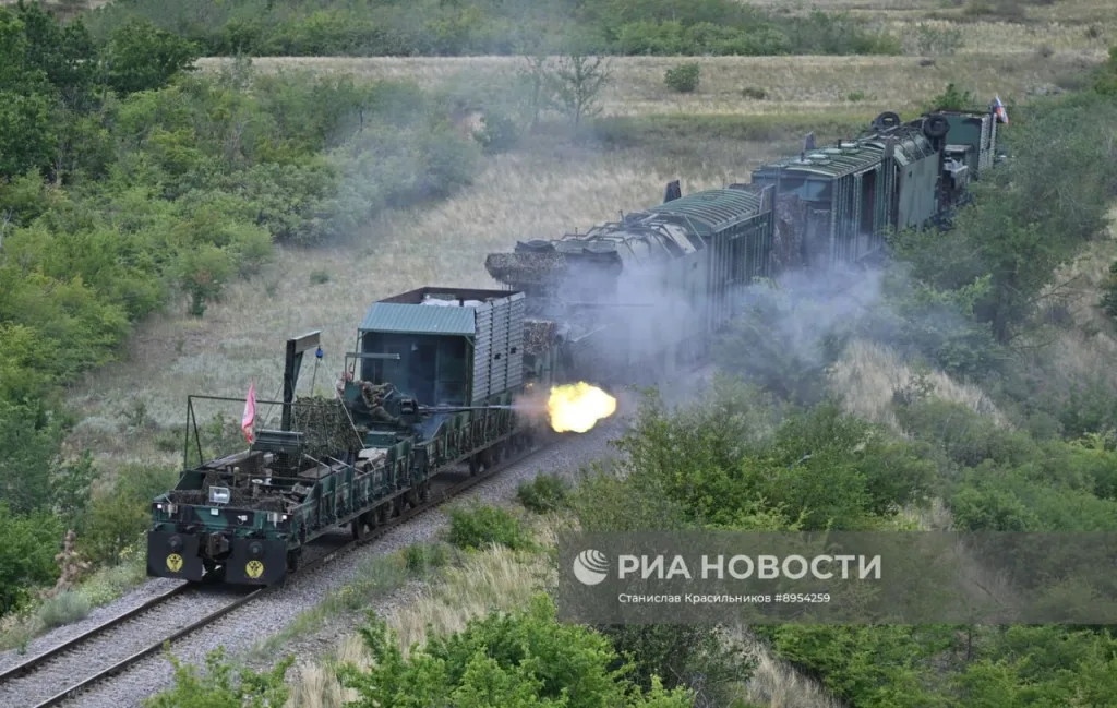 Бронепоезд «Енисей» группировки войск «Центр» во время боевого слаживания
