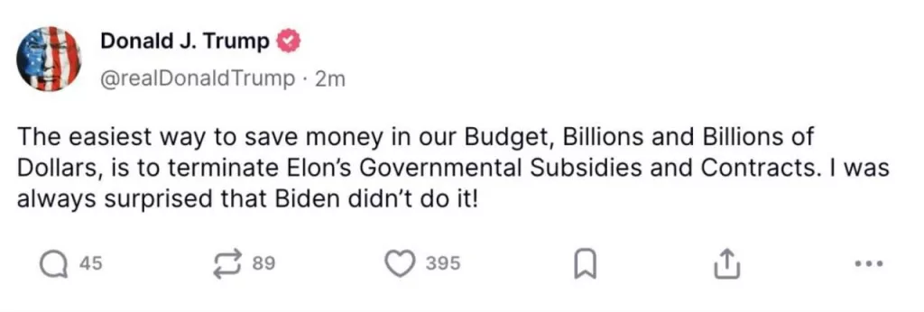 Юрий Подоляка - Перевод поста Трампа - ответа Маску на его "инициативу"