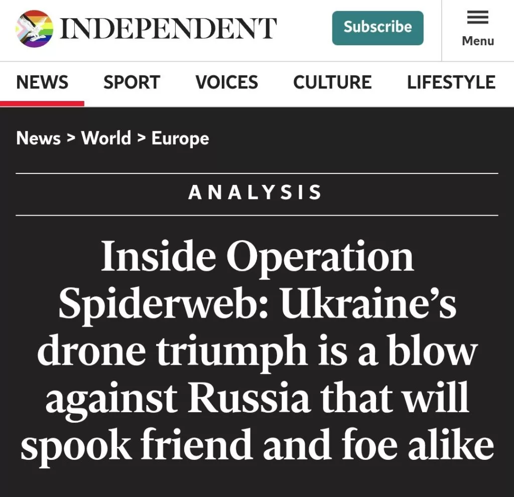Если судить по заголовкам СМИ, то ни в одной стране мира, помимо самой Украины, операция "Паутина" не вызвала такого восторга, как в Великобритании