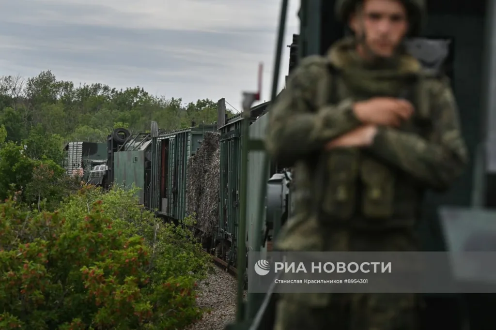 Бронепоезд «Енисей» группировки войск «Центр» во время боевого слаживания