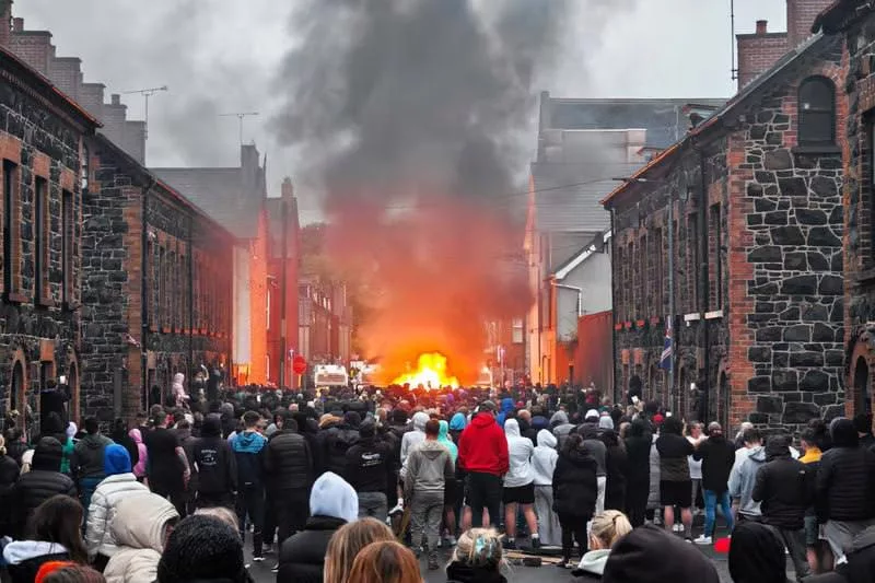Семьи мигрантов бросают свои дома в ирландском городе Баллимен из-за массовых беспорядков