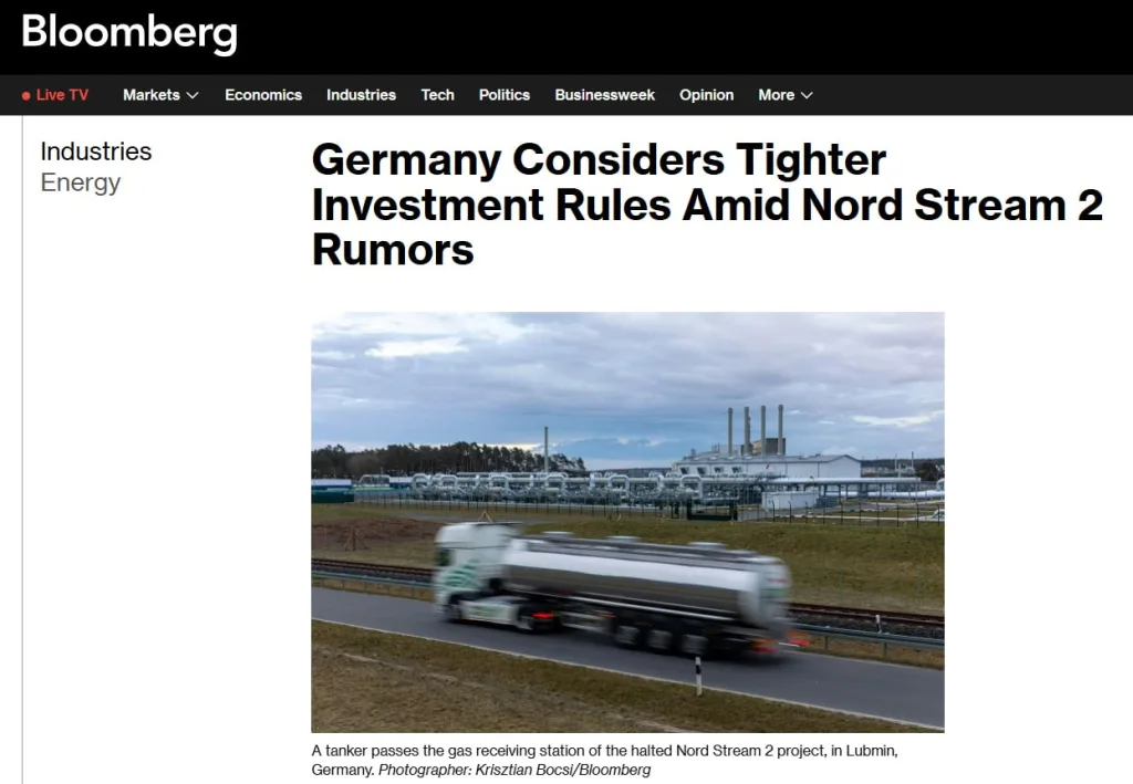 Ни себе ни людям: Берлин хочет затруднить инвестиции в «Северный поток»