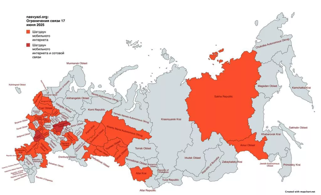 Треть России осталась без интернета: жители 30 регионов массово жалуются на шатдаун