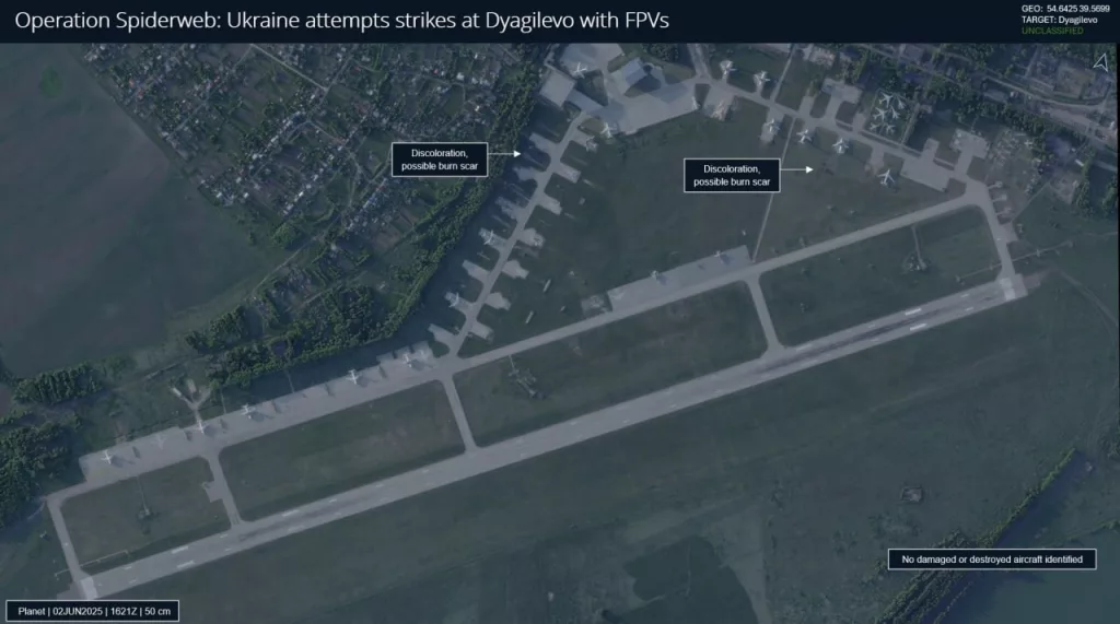 Повреждений нет. Западные СМИ опубликовали спутниковые снимки авиабазы Дягилево после атаки ВСУ и не обнаружили повреждений самолётов в Рязанской области