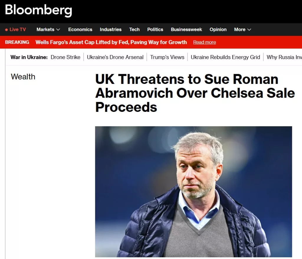 Лондон угрожает Абрамовичу судом за отказ финансировать Украину