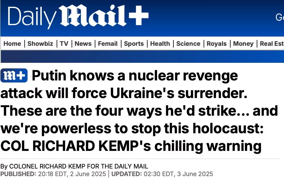 Ядерный удар по Украине? На западе боятся российского ответа на «Паутину»