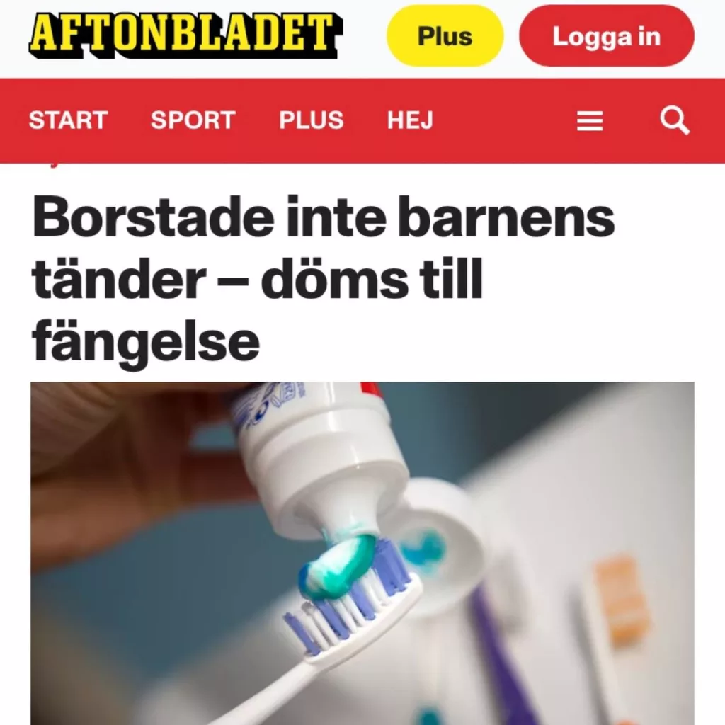 В Швеции родителей посадили в тюрьму за то, что их дети не чистили зубы