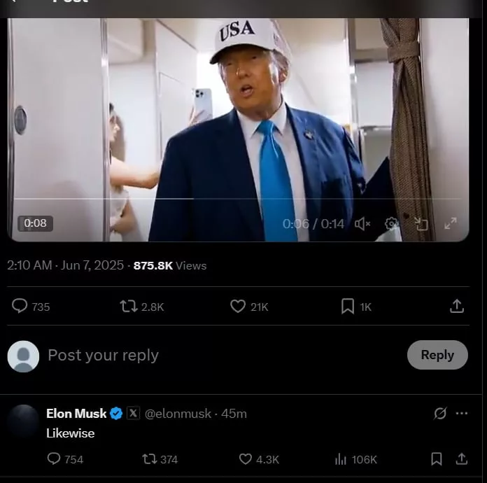 Драки не будет? Маск и Трамп обменялись вежливыми репликами после конфликта