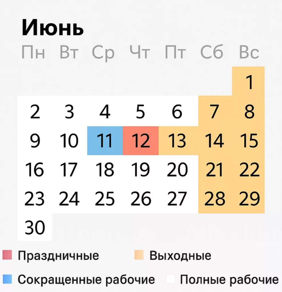 На следующей неделе россиян действительно ждут длинные четырёхдневные выходные — с 12 по 15 июня