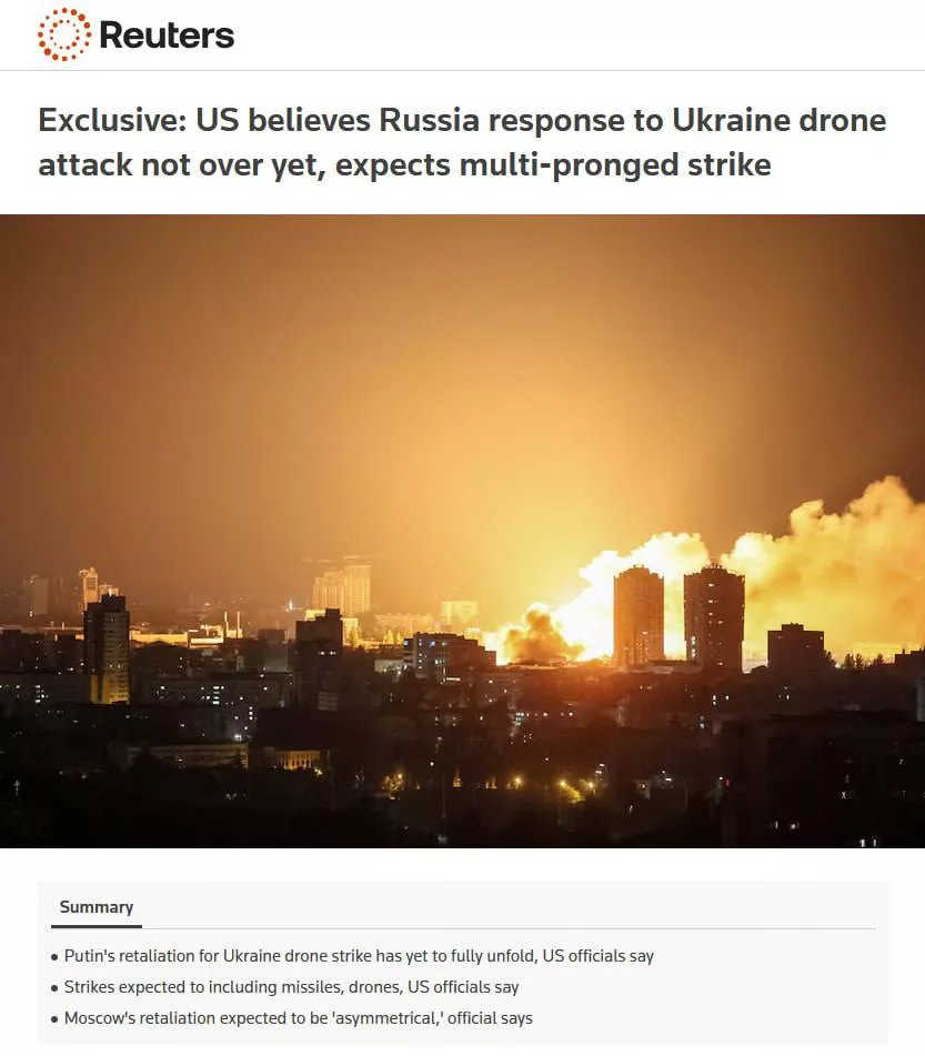 Американские власти ожидают мощного «асимметричного» удара России по Украине в течение нескольких дней